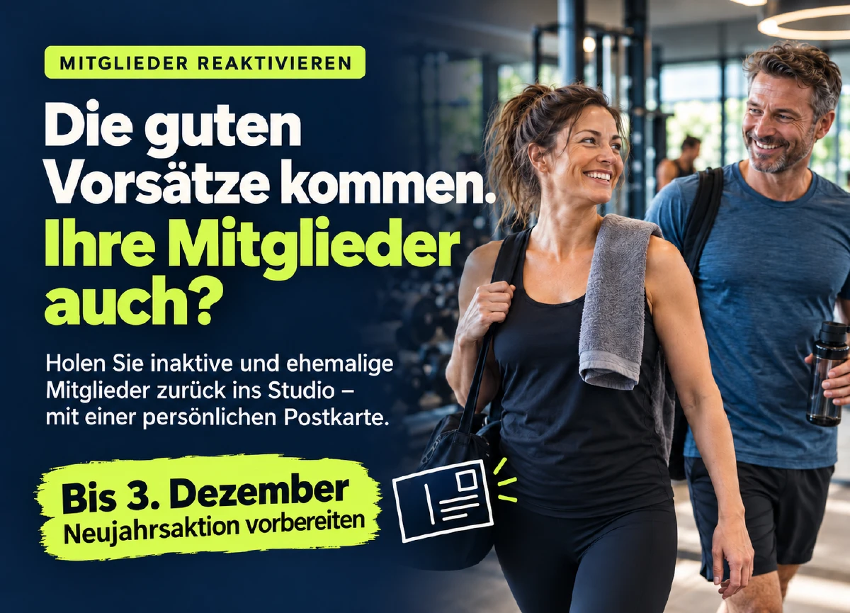 Ihre card4u Postkarte: Die guten Vorsätze kommen. Ihre Mitglieder auch?